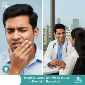 Wisdom tooth pain symptoms and treatment by dentist in Bangalore