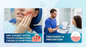 Dry socket after tooth extraction showing exposed tooth socket and dental care at Ivory Dental World
