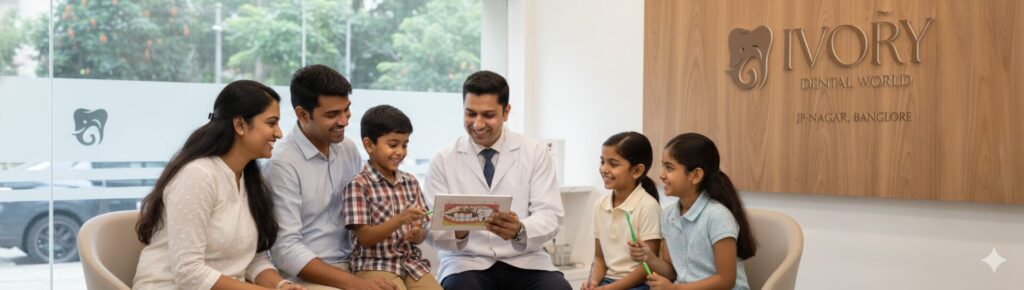 family dentist in JP Nagar providing complete dental care for all ages at Ivory Dental World