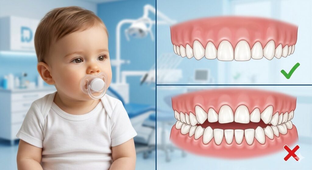 are pacifiers safe for babies teeth dental effects