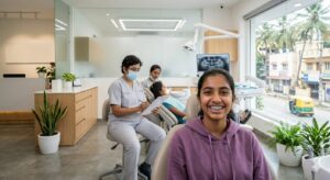 metal braces treatment in Bangalore smiling patient orthodontic care