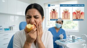 tooth pain when biting causes cracked tooth cavity