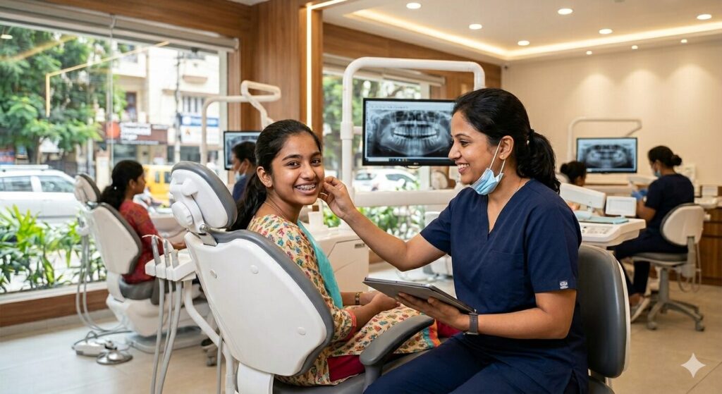 braces clinic Bangalore orthodontic treatment patient smiling