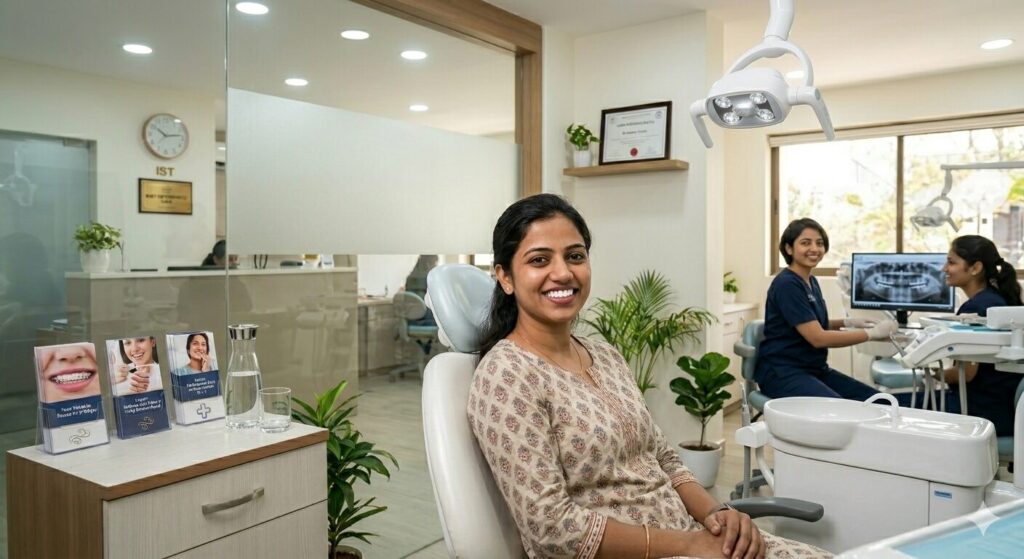 best cosmetic dentist in Bangalore consulting patient for smile makeover