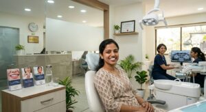 best cosmetic dentist in Bangalore consulting patient for smile makeover
