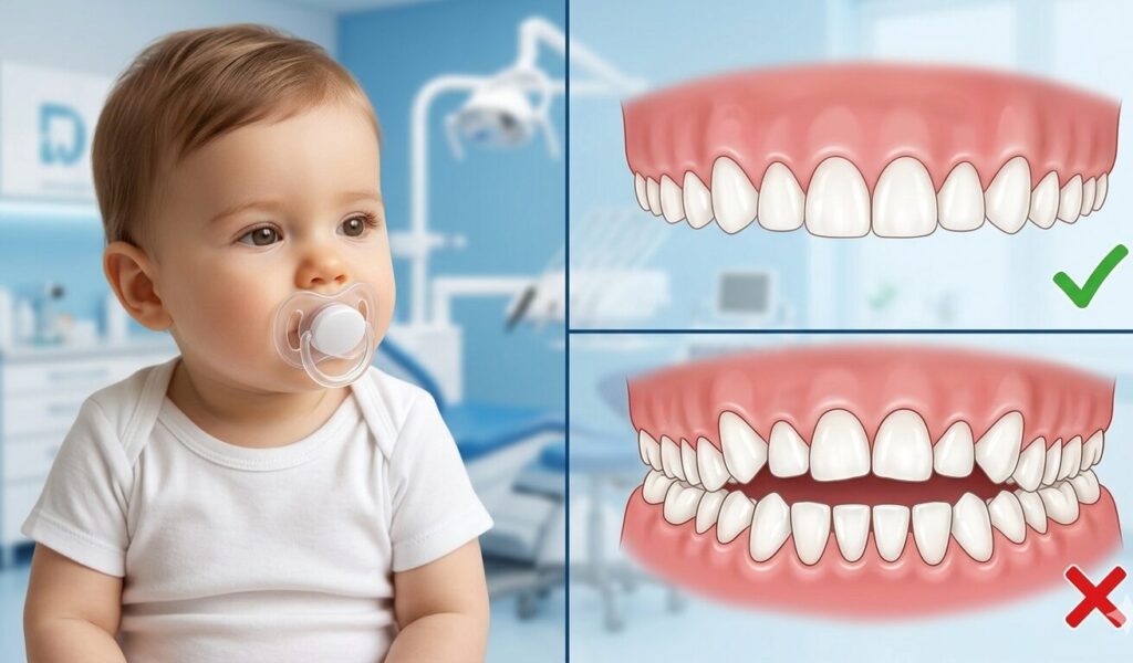 are pacifiers safe for babies teeth dental effects