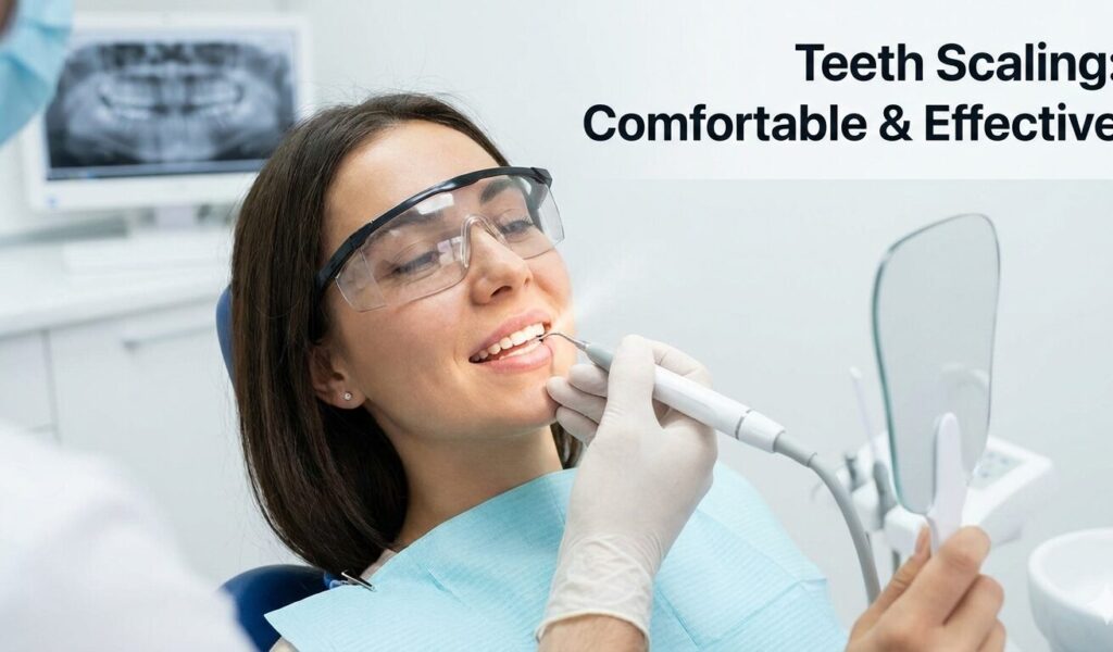 Gentle teeth scaling and polishing helps remove plaque and tartar while keeping your gums healthy and pain-free.