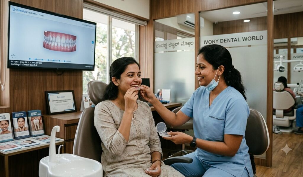 Invisalign treatment in JP Nagar using clear aligners at Ivory Dental World