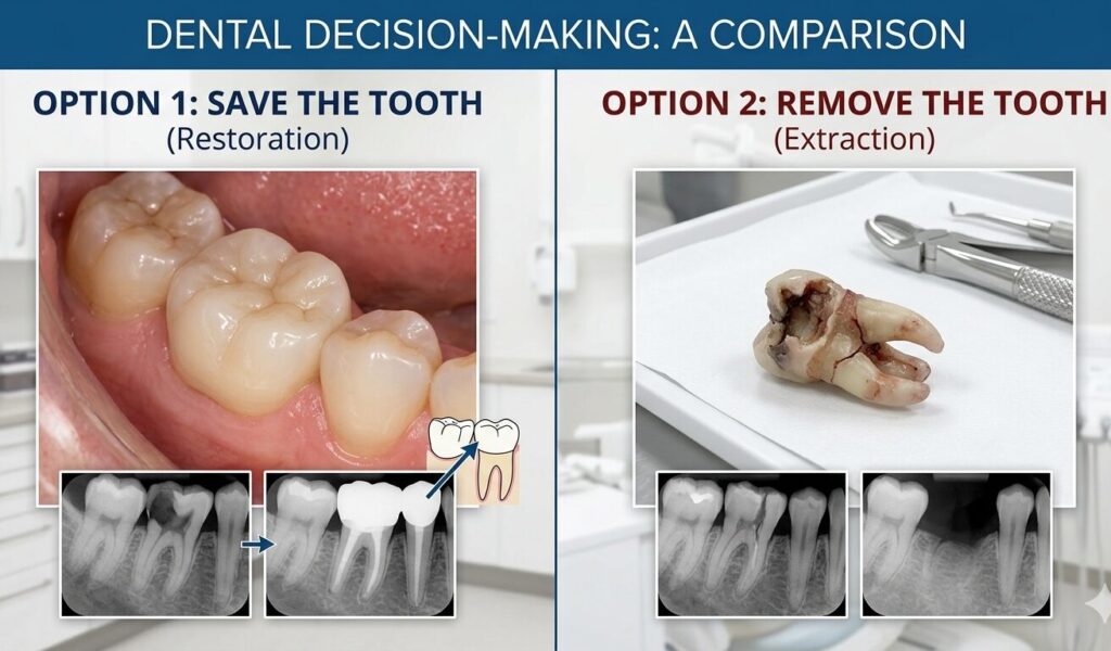 saving a tooth vs removing it dental comparison treatment options