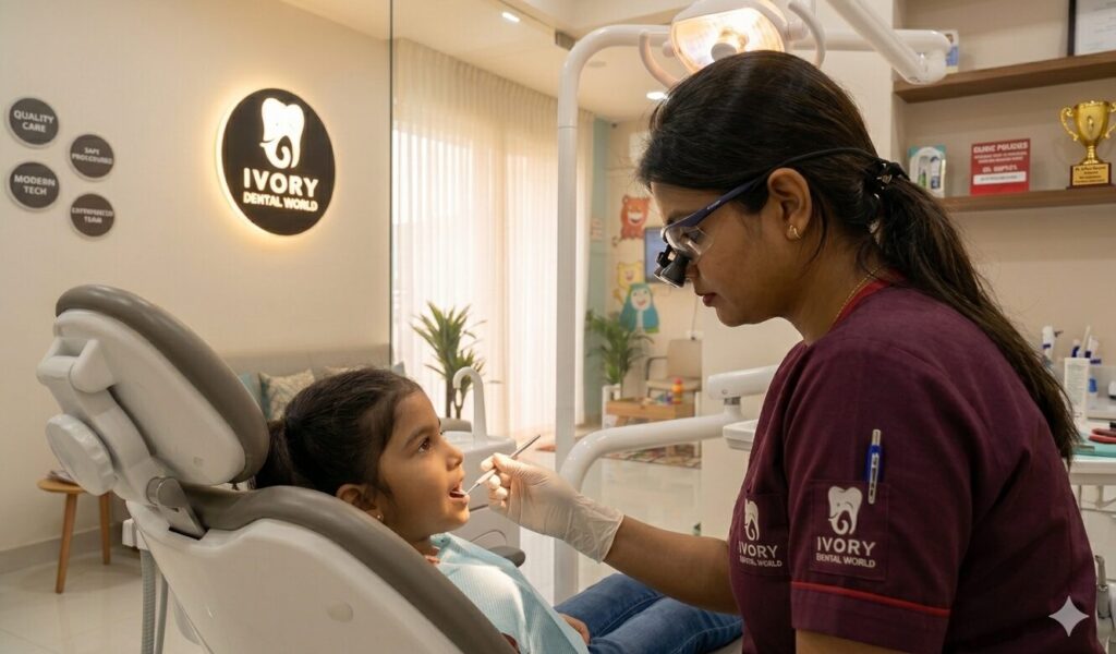 24/7 dental care in Bangalore with dentist treating emergency patient at night