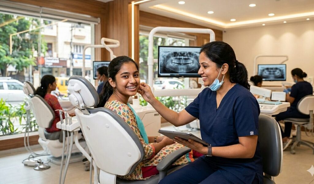 braces clinic Bangalore orthodontic treatment patient smiling