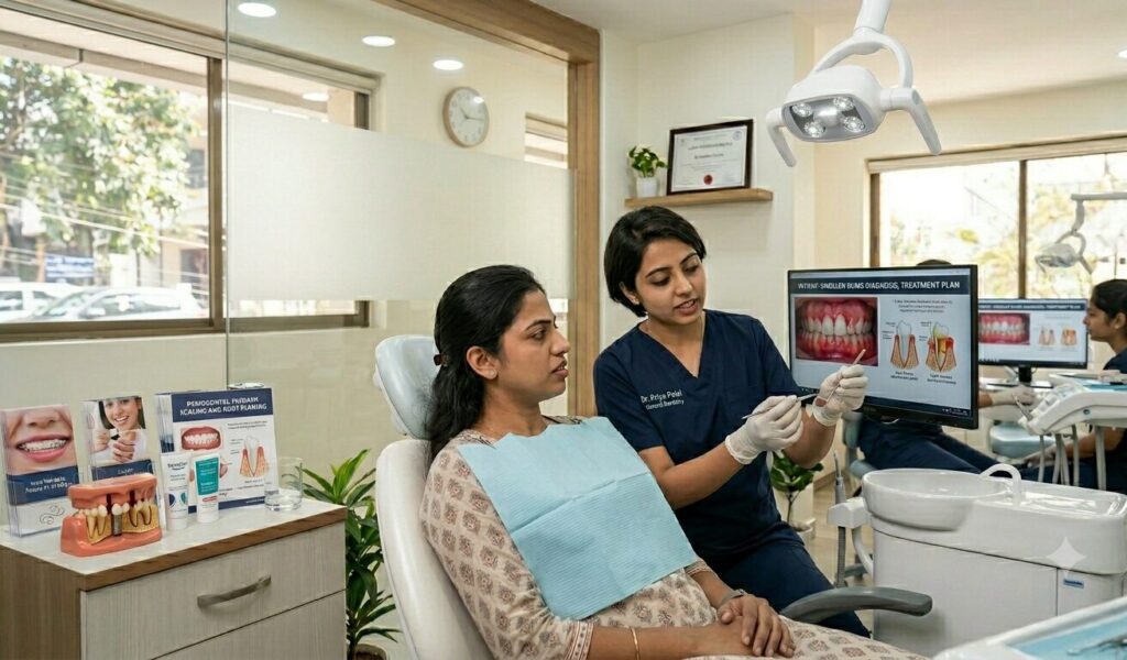 gum swelling treatment in JP Nagar dentist checking swollen gums